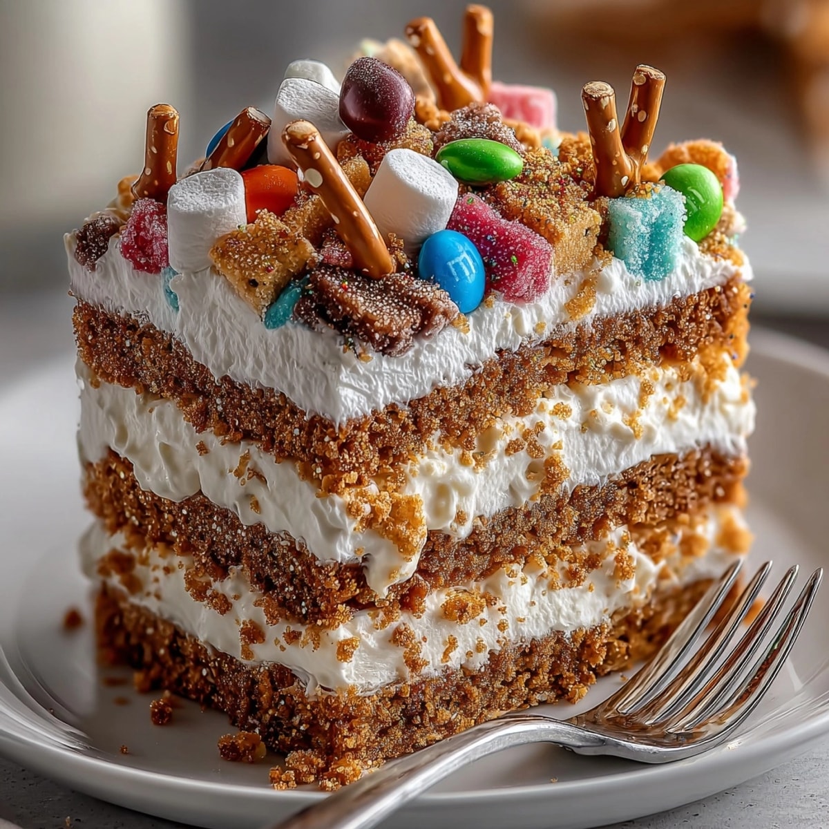 Broken beams and crumbled gingerbread cake in this Silly Cake Gingerbread House Collapse Design, perfect for holiday fun.