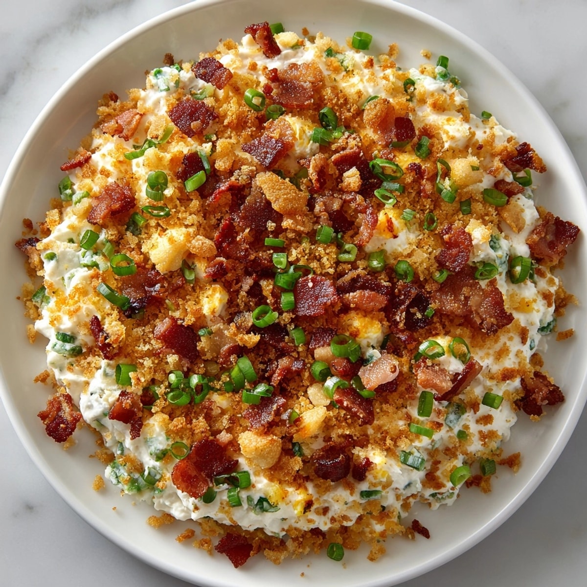 Slow-cooked Game Day Jalapeño Popper Dip served hot with crunchy crackers and crisp green onions.