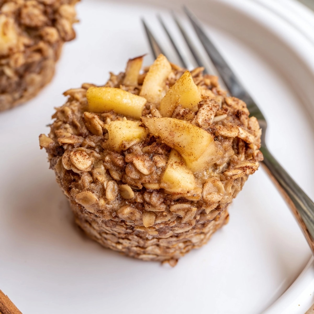 Golden brown Protein Apple Cinnamon Oatmeal Cups cooling on a wire rack.