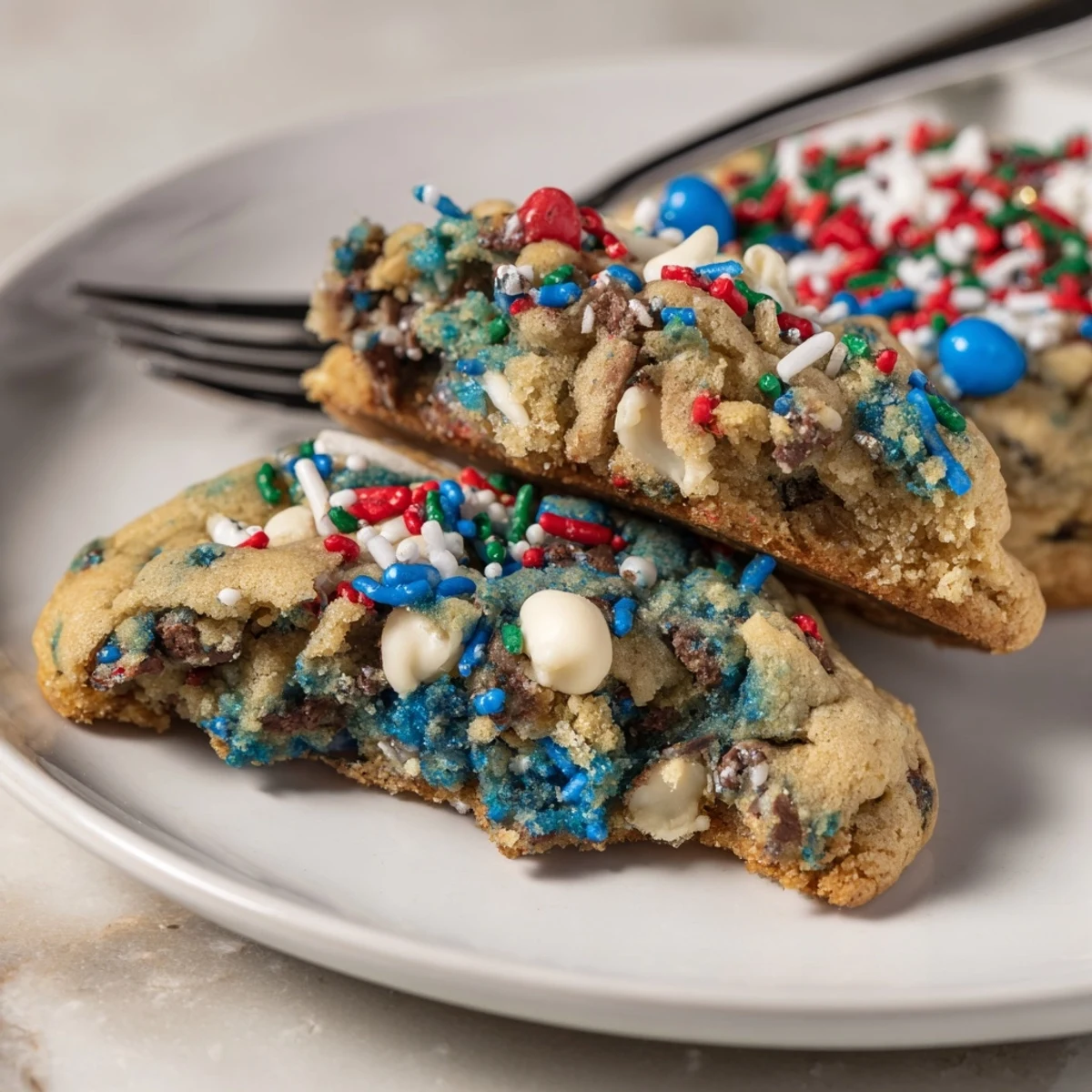 Soft and chewy Loaded Hanukkah Sprinkle Christmas Cookies, perfect for holiday gatherings and celebrations.