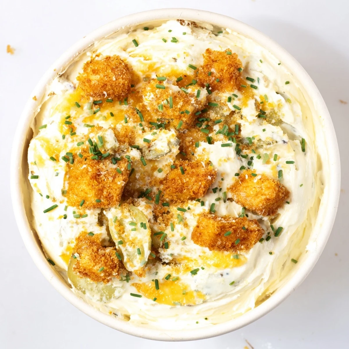 Creamy Honey Butter Fried Pickle Dip served with crunchy veggie sticks.