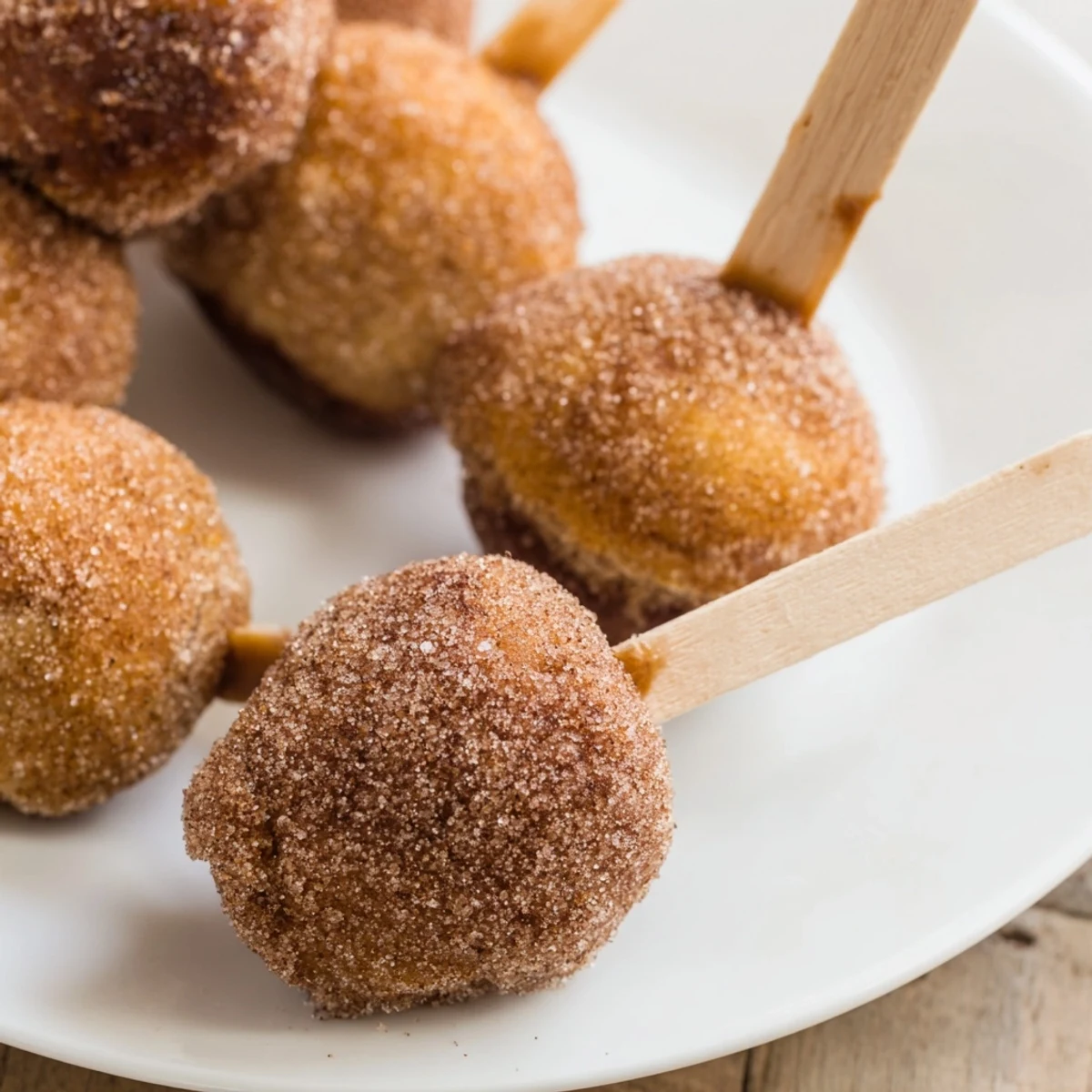 Warm and tasty cinnamon sugar maple ginger muffin pops with lollipop sticks for fun!