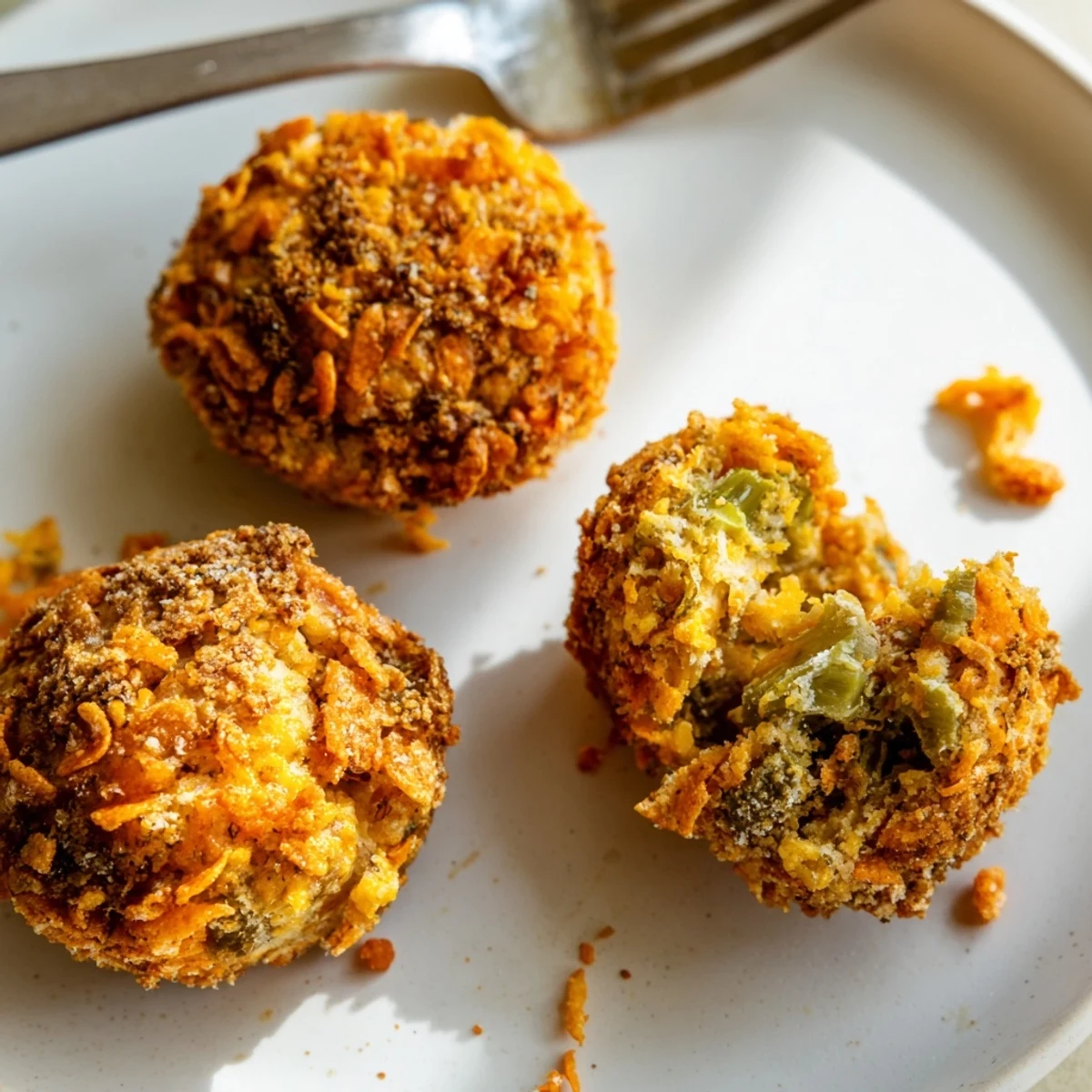 Savory Flamin Hot Dill Pickle Biscuit Muffin Balls served on a colorful platter.  