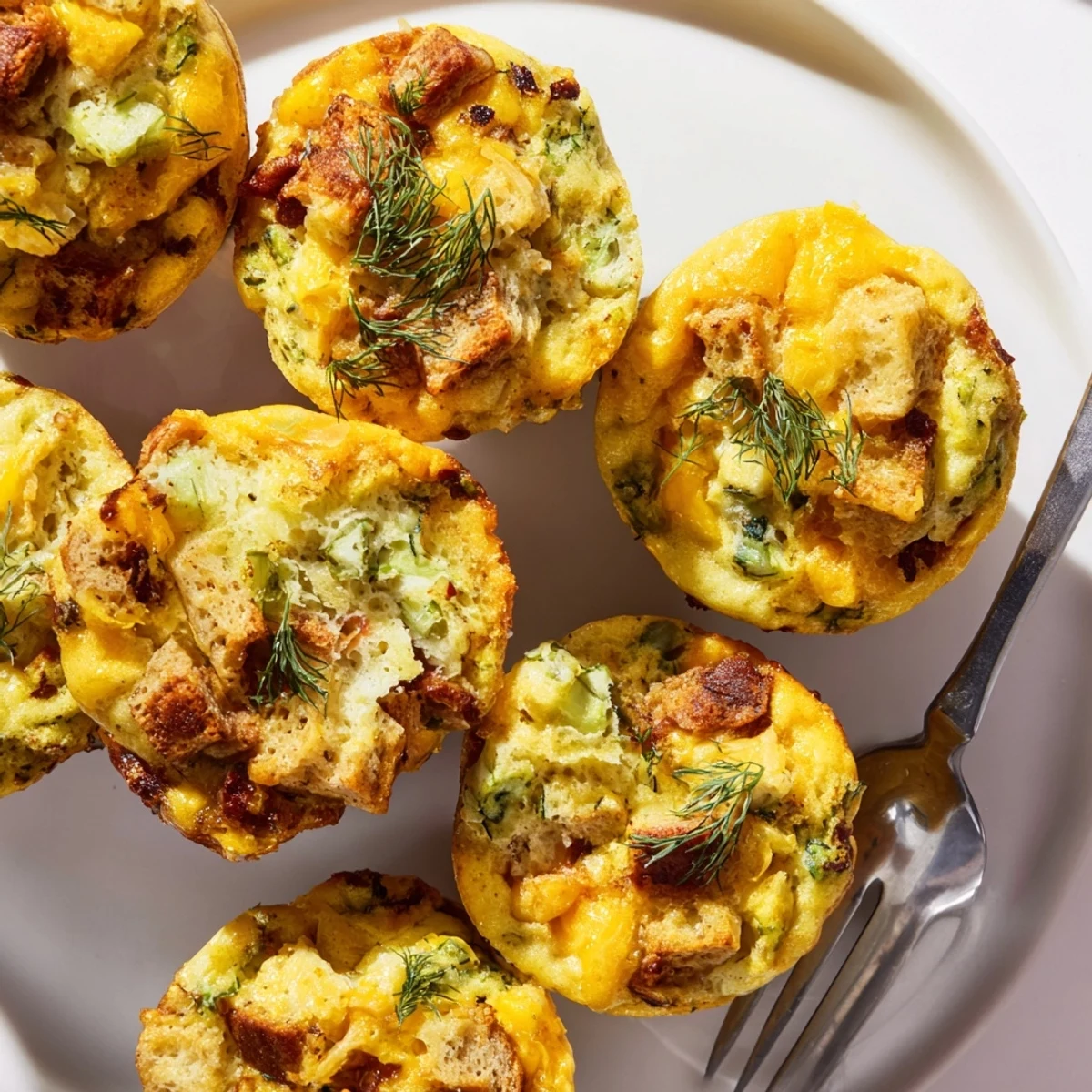 Warm, tangy Dill Pickle Cheddar Pretzel Pancake Muffins perfect for brunch gatherings.  