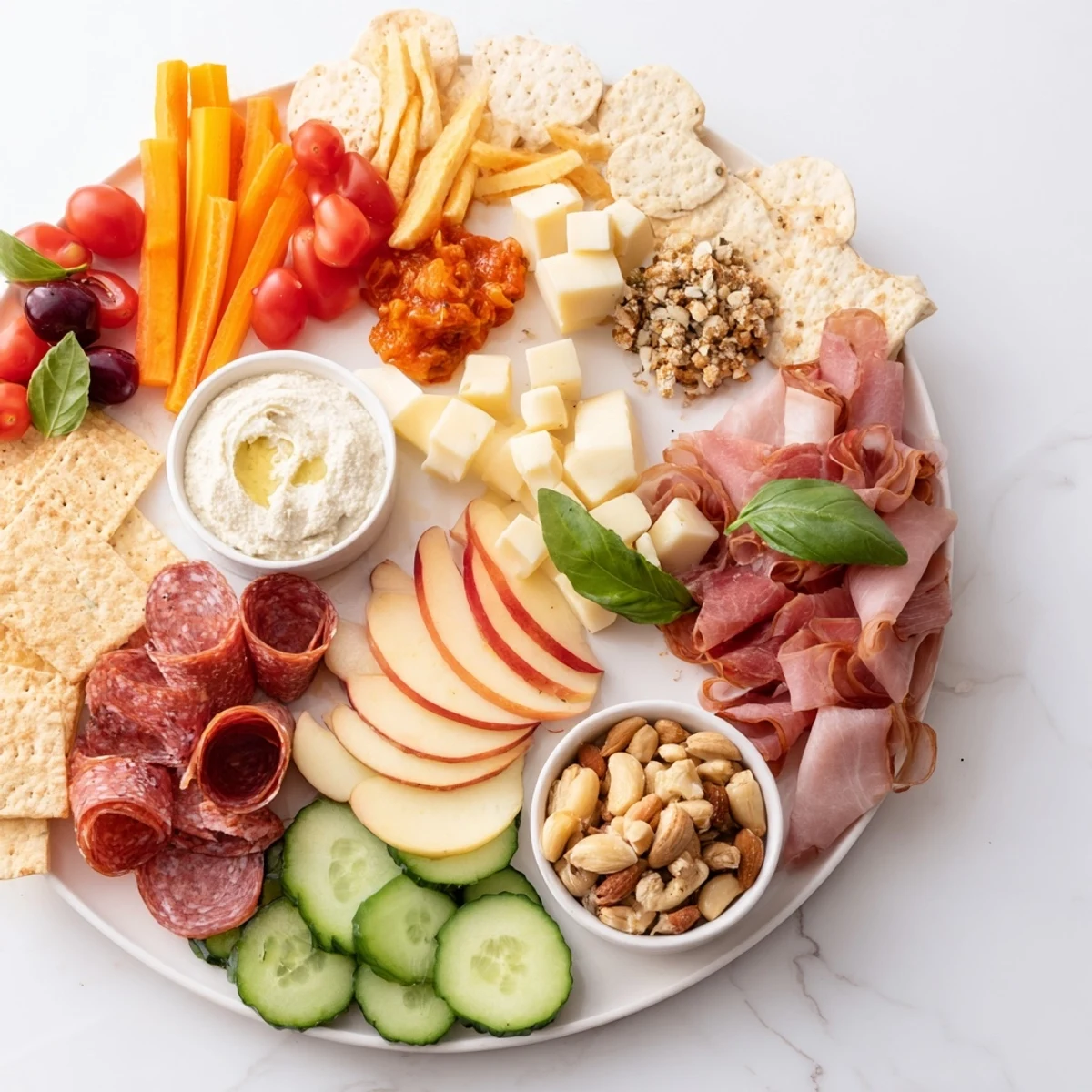 Relaxing evening with a delicious Girl Dinner Platter filled with snacks and treats.
