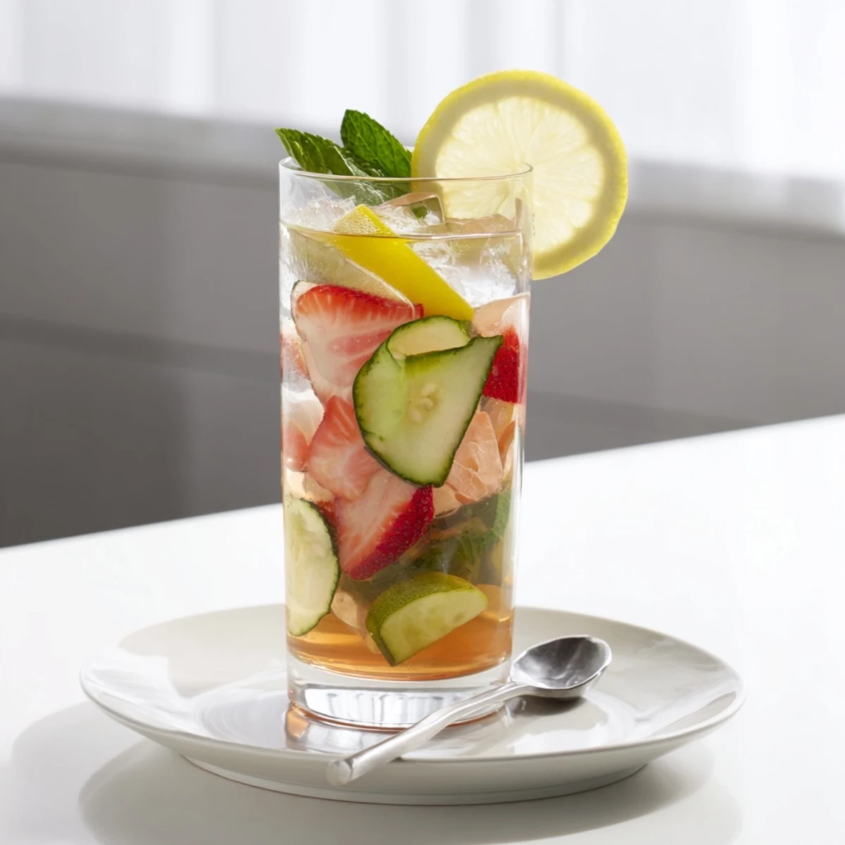 Refreshing water-based mocktails with fresh fruit and mint for summer sipping.  