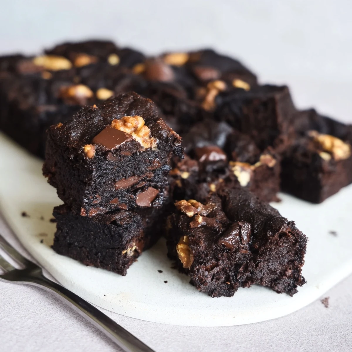 Indulgent Zero-Waste Brownies, rich in chocolate flavor and incredibly moist squares.