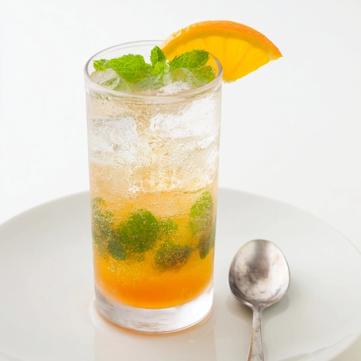Chilled Probiotic Soda Mocktail served over ice, ideal for gut health and vibrant gatherings.