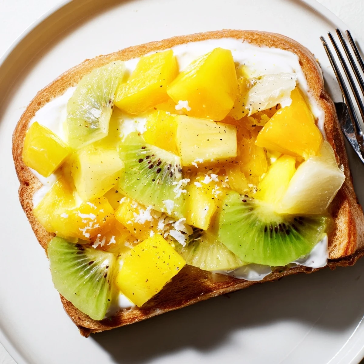Creamy Yogurt-Custard Toast 2.0 warm from the oven, bursting with fruity goodness.  
