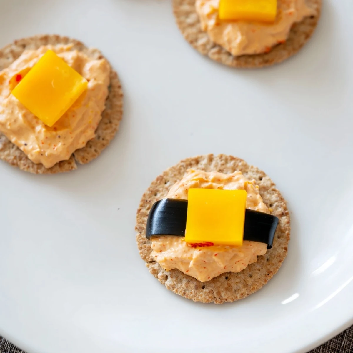 Savory Santa's Belt Crackers & Dip, featuring vibrant colors with a cheerful cheese buckle detail.