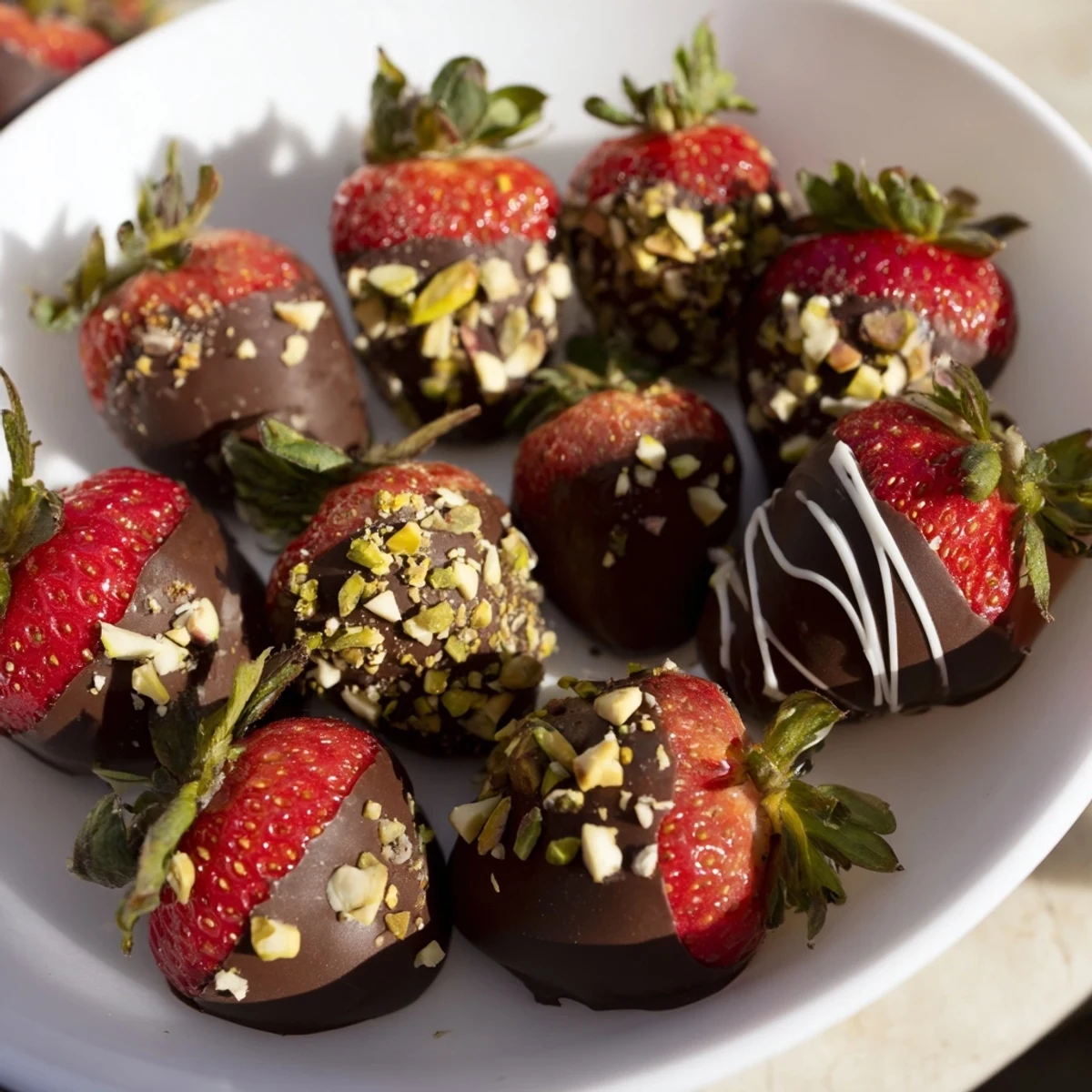 Juicy dark chocolate covered strawberry dips look incredibly tempting for a lovely dessert.
