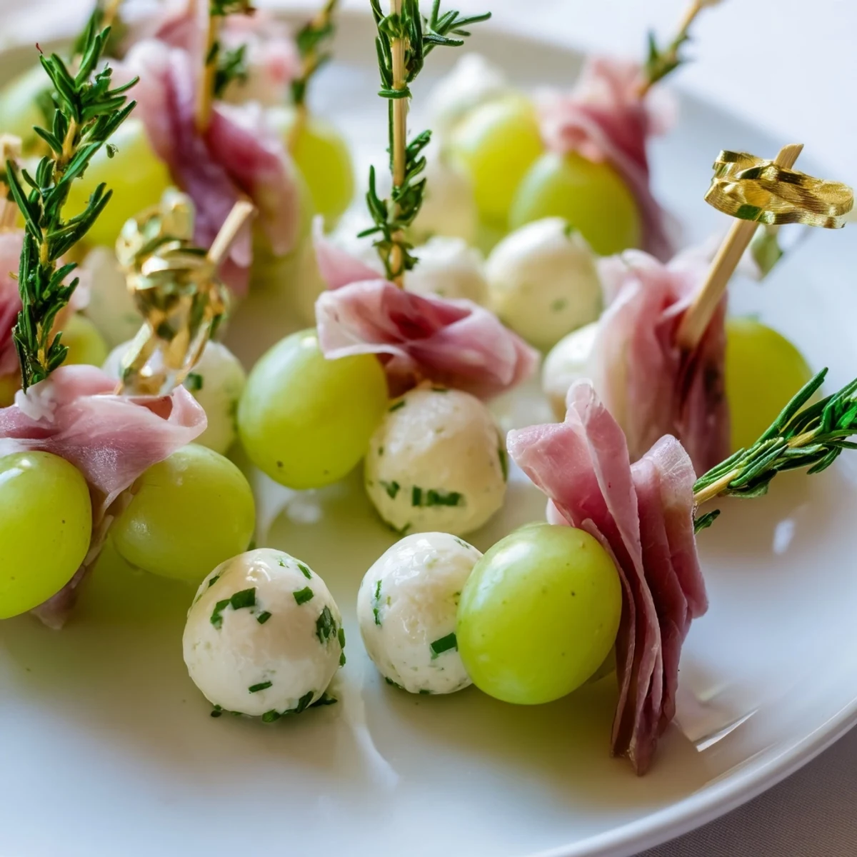 Creamy cheese spheres and fresh grapes comprise this beautiful Mistletoe Kissing Ball, perfect for any party.