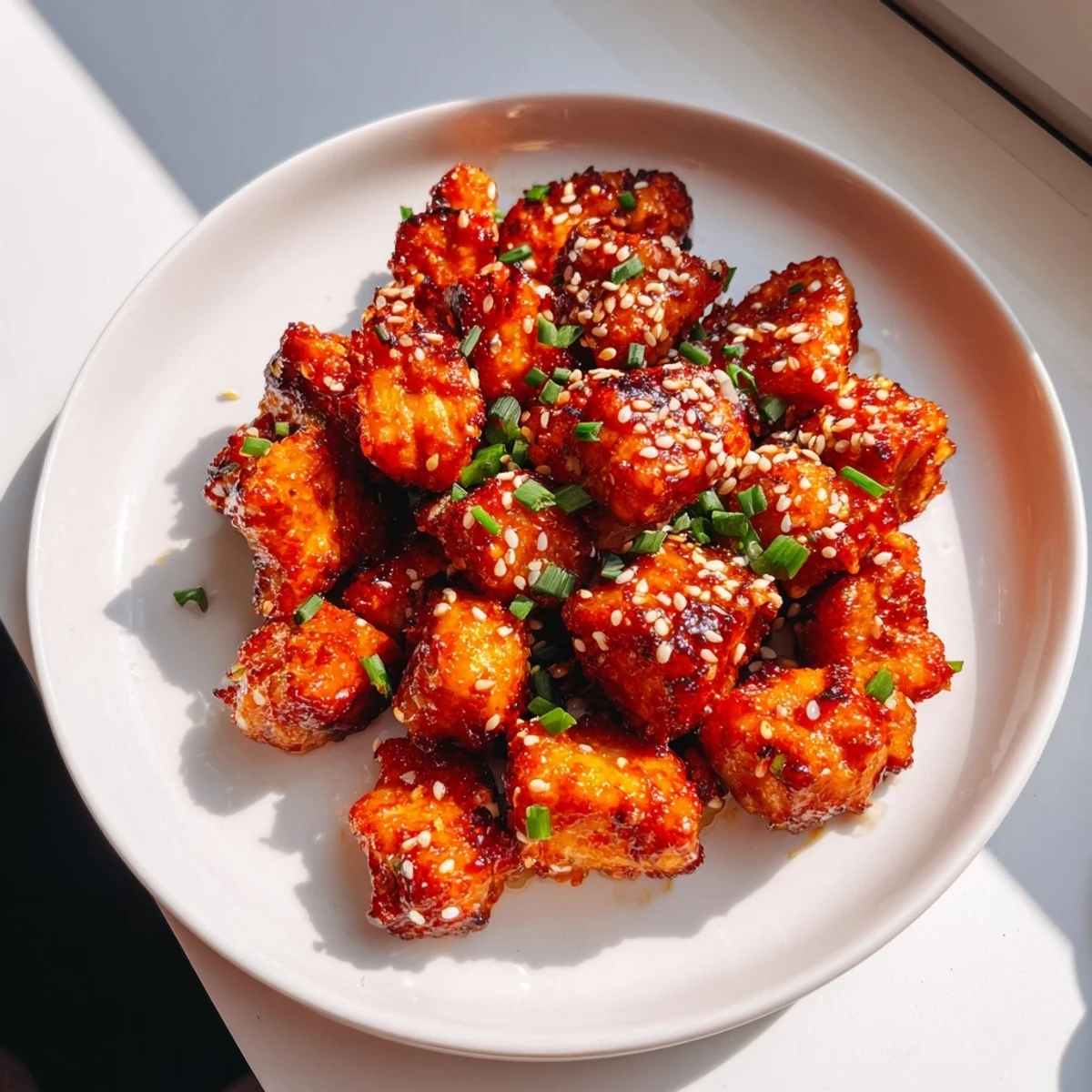 Golden air fryer turkey bites, glazed and ready to serve, a flavorful appetizer for parties.