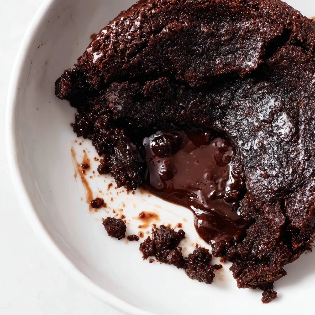 A freshly baked Ina Garten Brownie Pudding, served warm, ready to be topped with ice cream.