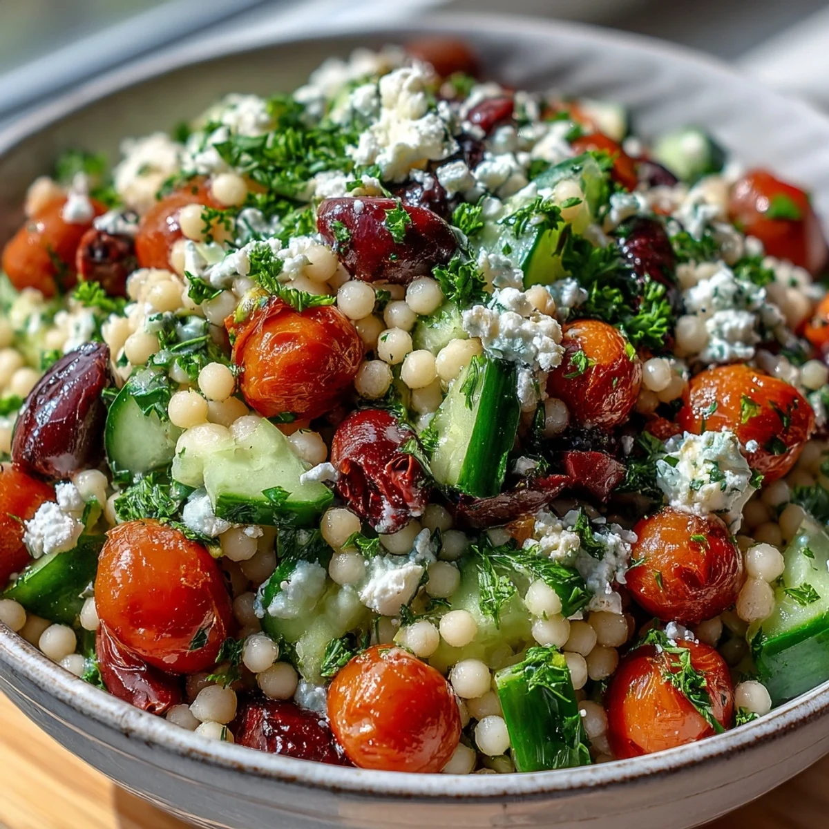 Fresh parsley and kalamata olives add a bright, authentic finish to this vegetarian dish.