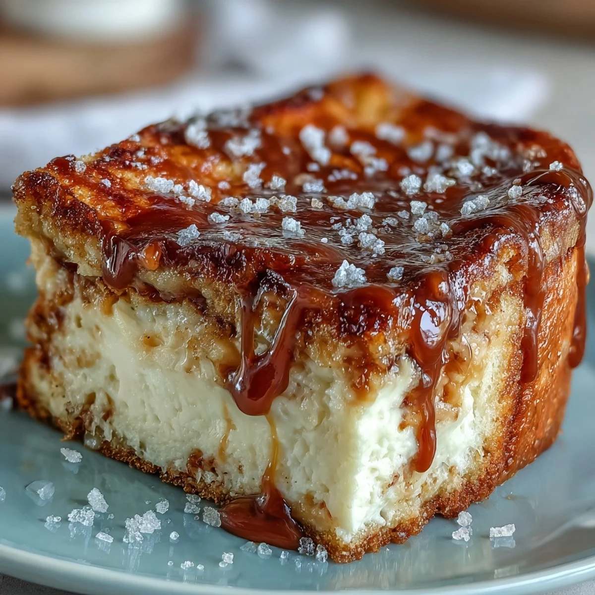 Two warm loaves of Caramel Cream Cheese Bread cooling on a wire rack next to a cup of coffee.