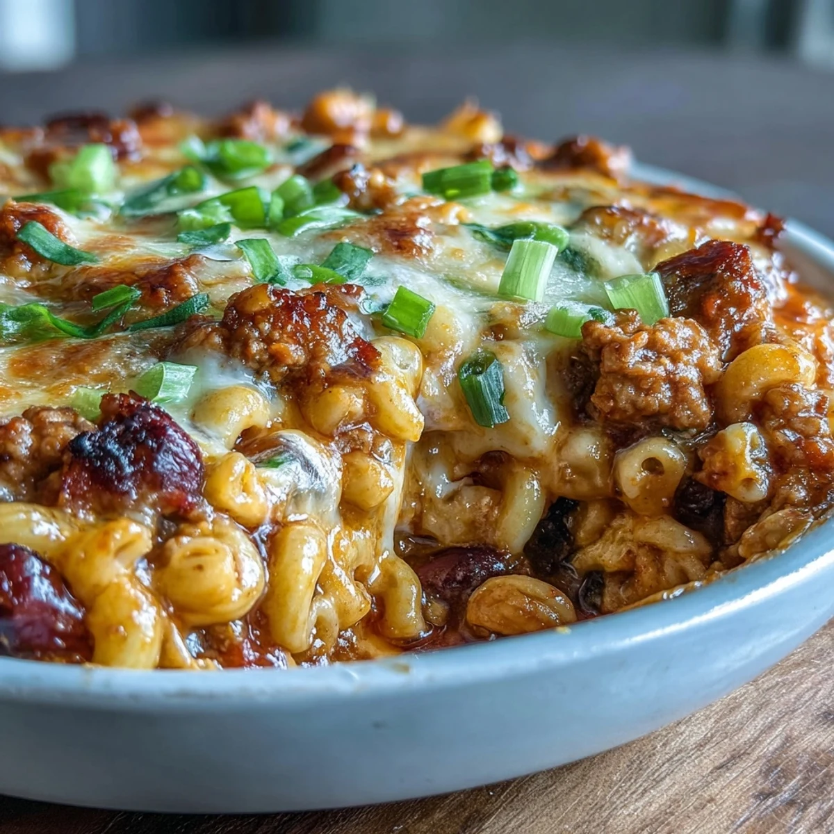 Creamy, cheesy Baked Ranch Turkey Chili Mac with tender pasta, bell peppers, and zesty ranch seasoning.  