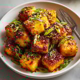 Homemade vegan Orange Tofu recipe, a healthy and flavorful dinner served over fluffy rice.