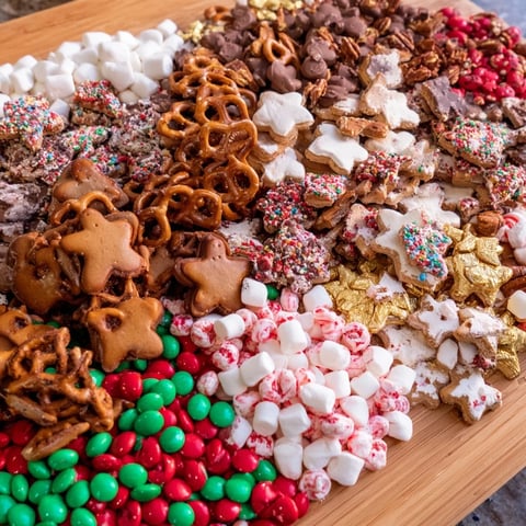A delicious Santa's Sack Candy Avalanche bursting with holiday candies, perfect for sharing and easy to make.