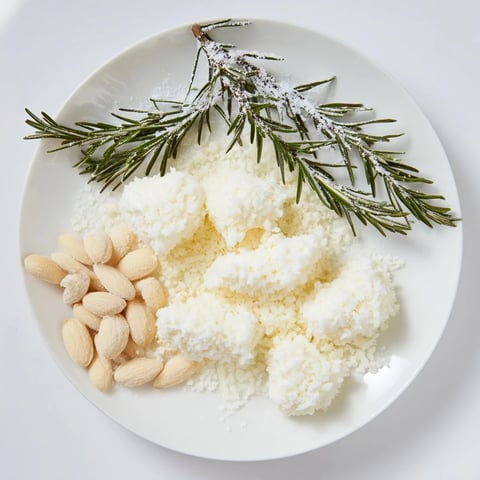 A festive The Frosted Pine cheese board with sugared rosemary as "frosted pines."