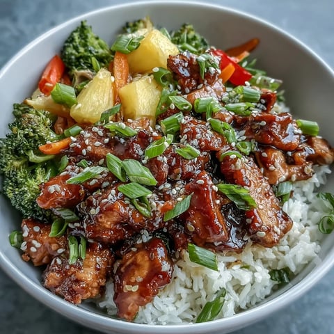 This vibrant Teriyaki Chicken and Rice Bowl features glossy, tender chicken glazed in a sweet and savory sauce over fluffy steamed rice.