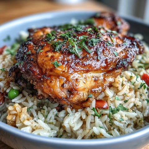 One-pot Nandos Portuguese chicken and rice with golden seared thighs and aromatic basmati.  