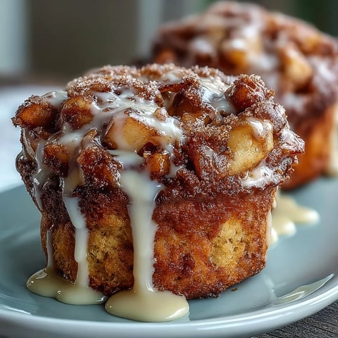 Delicious Apple Fritter Muffins with tender crumb, chunks of fresh apple, and cinnamon, topped with a sweet powdered sugar glaze.