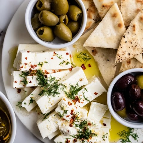 Turkish olives and cheese board