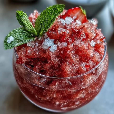 Enjoy this easy Frozen Strawberry Lemonade Slushie, perfectly chilled for summer refreshment.