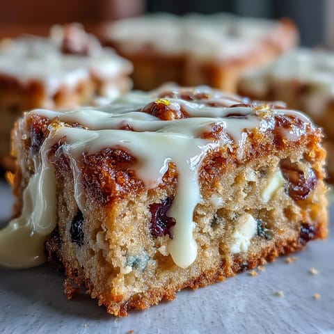 Chewy white chocolate lemon blueberry blondies, bursting with berry flavor, baked golden.