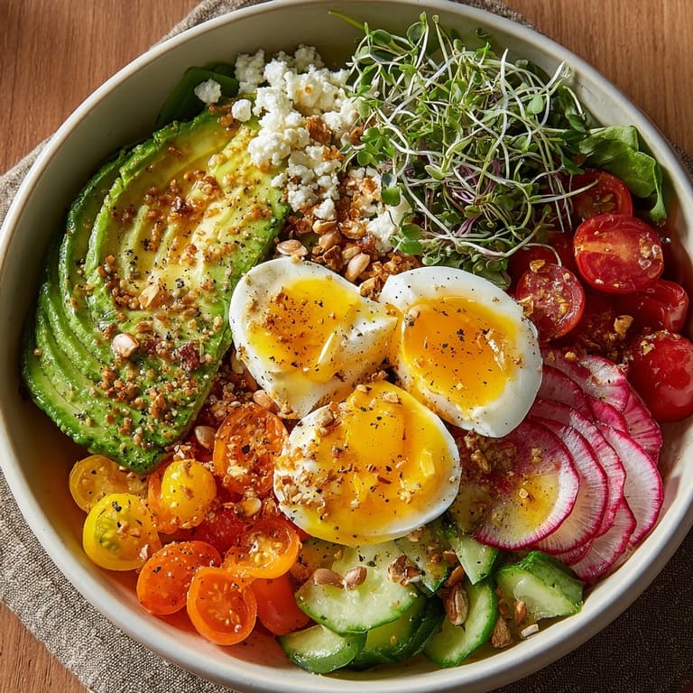 Healthy and delicious Microgreens Breakfast Bowl recipe, perfect for a gluten-free vegetarian sunshine-filled morning.