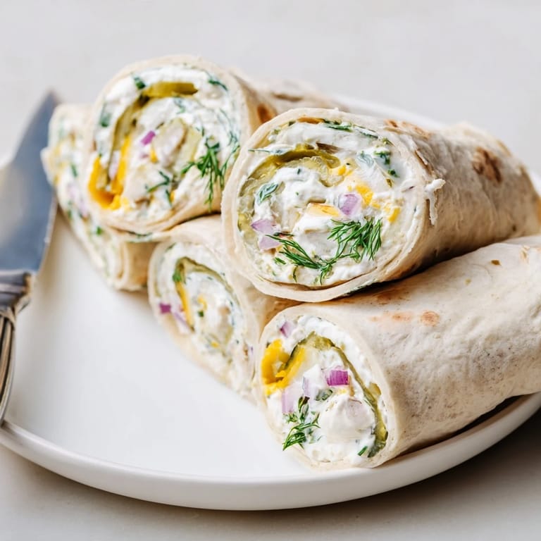 Vibrant Pickle-in-a-Blanket appetizer, featuring tangy pickles and smooth cream cheese rolls.