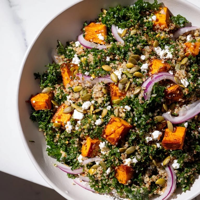 Fresh kale tossed with citrusy flavor, this healthy Kale & Quinoa Salad is perfect for lunch.