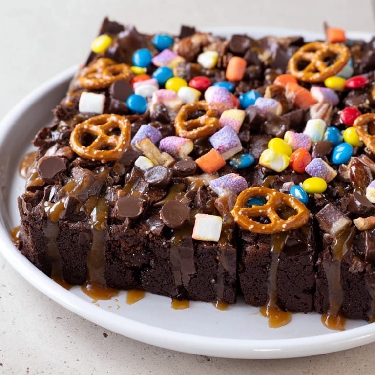 Freshly baked Chaos Chocolate Cake Bites cut into squares, ready to be enjoyed as a sweet treat.