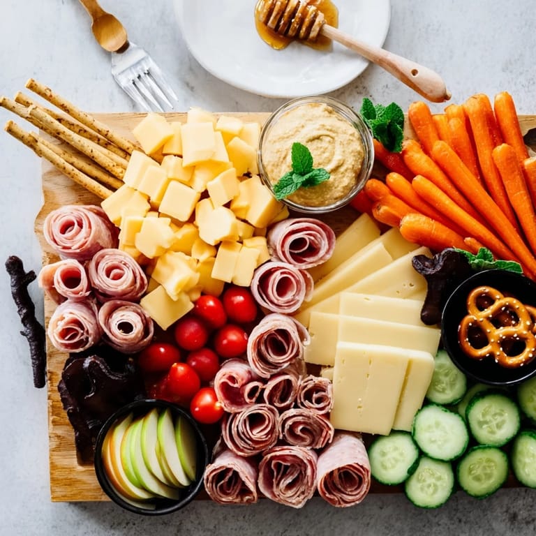 This colorful Gallop & Graze Horse Charcuterie board features a playful arrangement of snacks for gatherings.