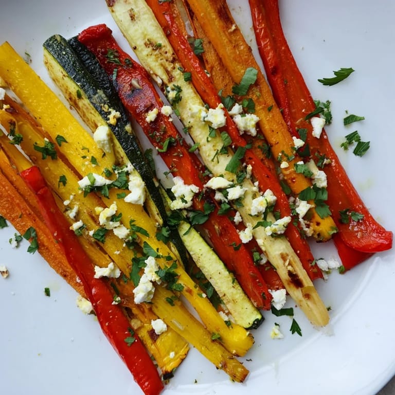 Tender roasted veggie rails, Christmas Sleigh style, with vibrant bell peppers and savory herbs.