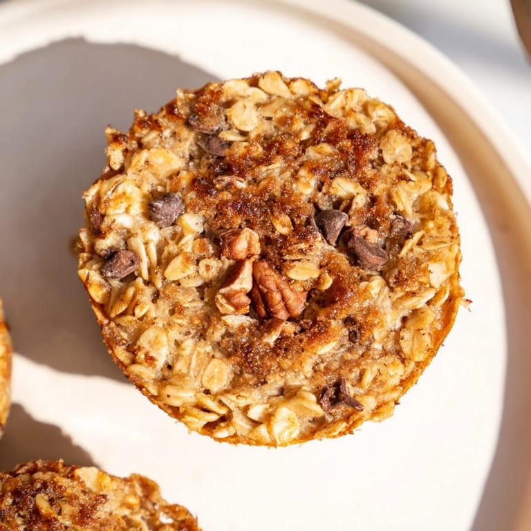 Imagine the aroma: Warm, soft Baked Oatmeal Cups with chocolate chips, ready for a grab-and-go meal.