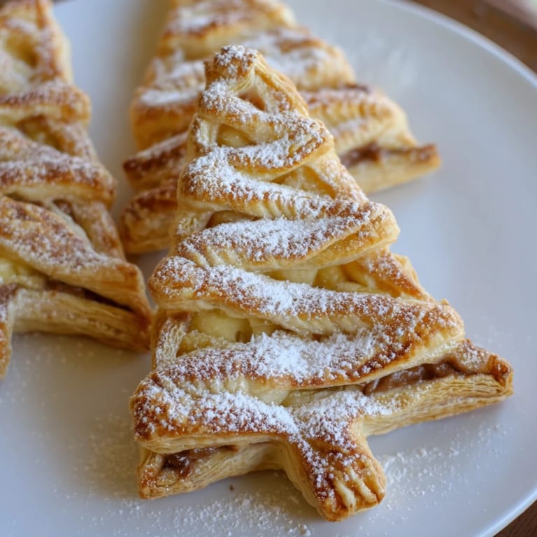 Imagine the aroma: Warm, buttery Nutella Pastry Christmas Trees, a delightful treat for everyone to enjoy.