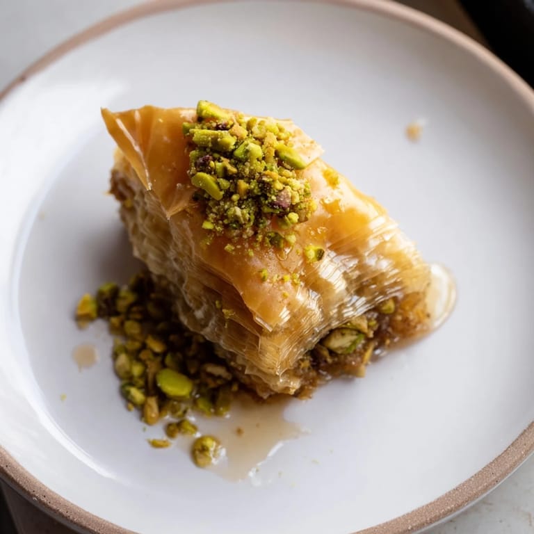 Crisp layers of phyllo create this decadent Turkish Hazelnut & Pistachio Baklava, a delicious treat.