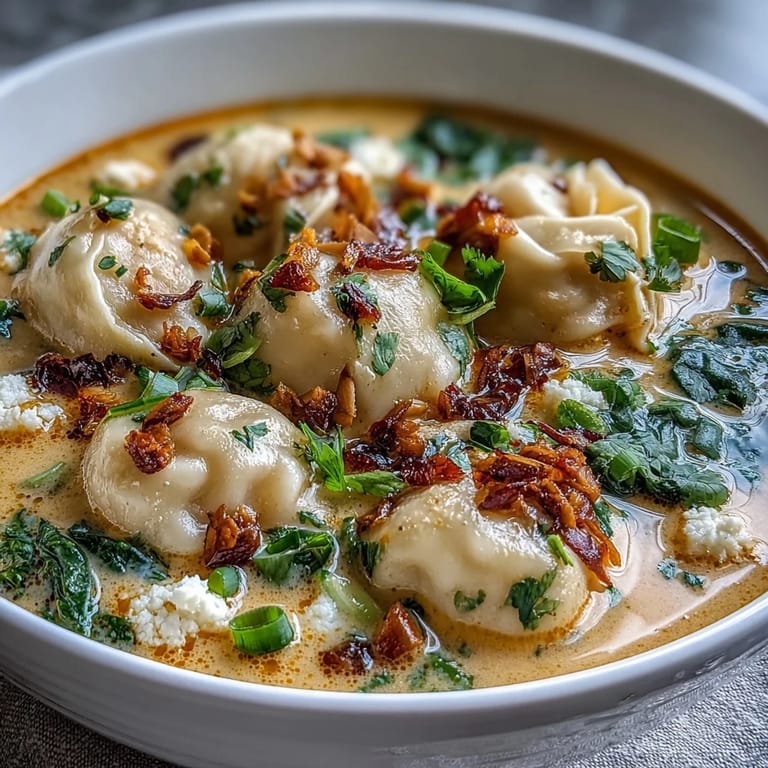 Hearty Quick Coconut Curry Soup with Dumplings in a creamy broth, served with chopsticks ready to enjoy.