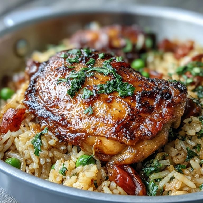 Spicy Nandos-style Portuguese chicken and rice with peas, garlic, and a drizzle of Perinaise sauce.