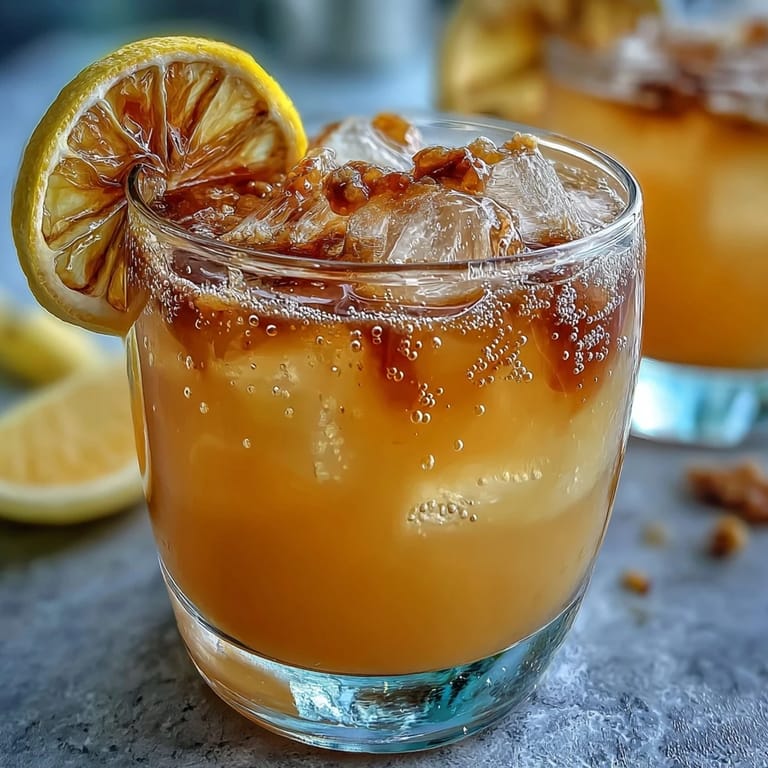 Vibrant pitcher of ginger prebiotic lemonade, featuring fresh lemon slices and a golden ginger syrup swirl.