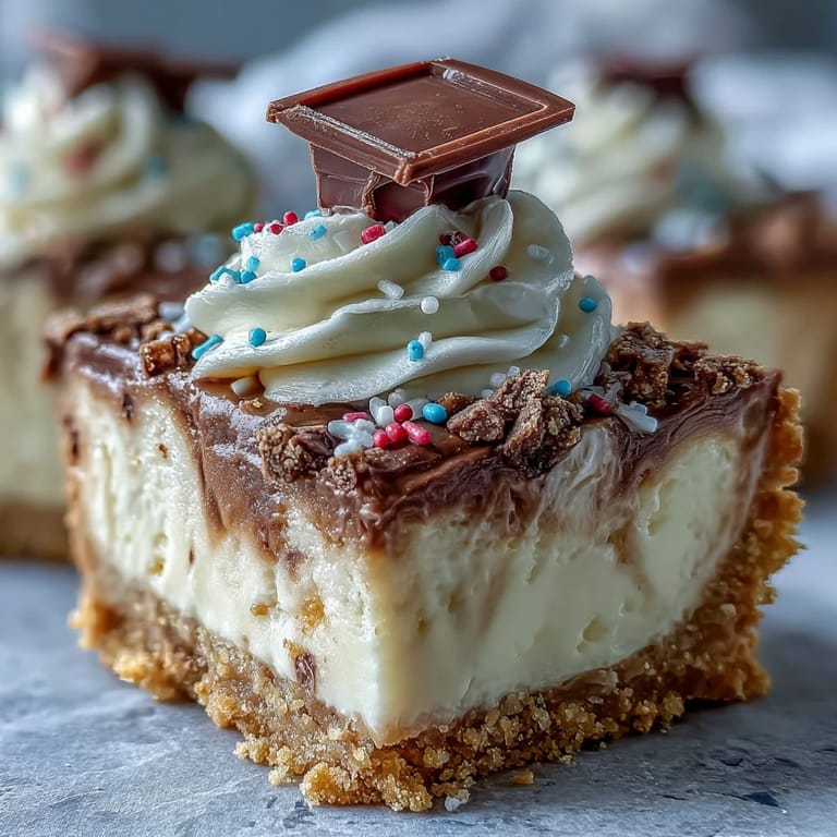 Miniature Easy Graduation Cheesecake Bites, showcasing a decadent crust and delightful creamy filling.