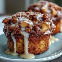 Delicious Apple Fritter Muffins with tender crumb, chunks of fresh apple, and cinnamon, topped with a sweet powdered sugar glaze.