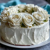 First Communion Cake with White Roses and Cross Topper: Elegant vanilla sponge layers with smooth buttercream, adorned with delicate fondant roses and a classic cross topper.