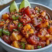Vibrant mango fruit cups with zesty lime and chili seasoning, perfect for a refreshing summer snack or beach picnic.  